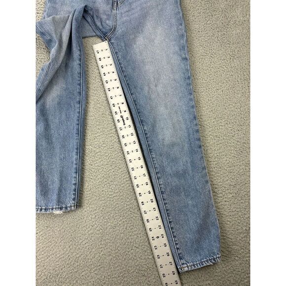 Madewell The Mom Jean Womens 23 Tall Light Wash Blue Distressed Denim High Rise - Picture 5 of 14